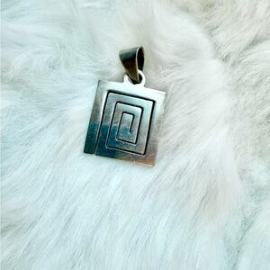 Silver Geometric Pendant for Necklace